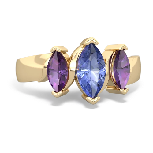 tanzanite-amethyst keepsake ring