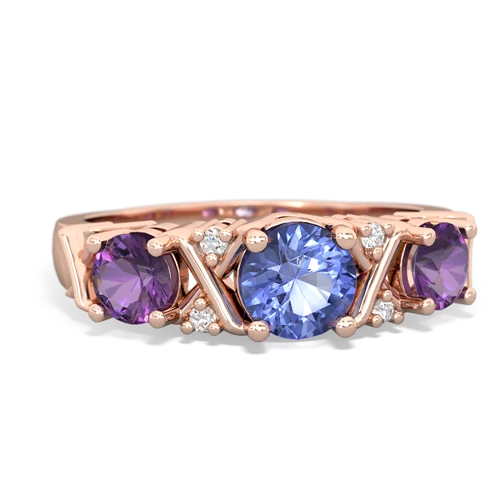 tanzanite-amethyst timeless ring