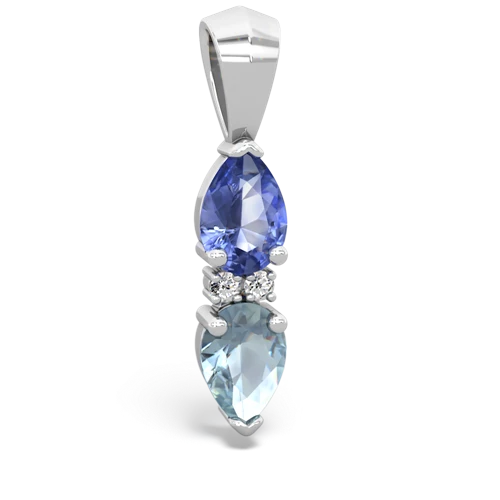 tanzanite-aquamarine bowtie pendant