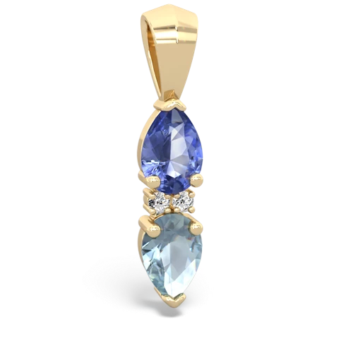 tanzanite-aquamarine bowtie pendant