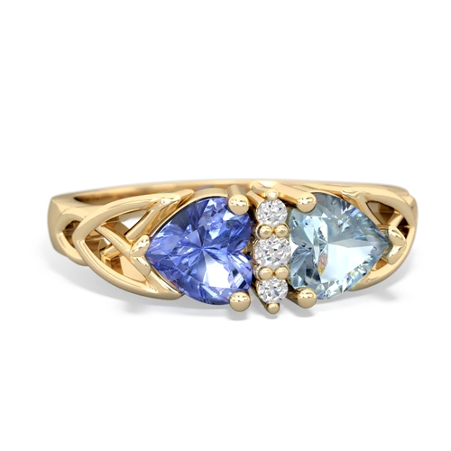 tanzanite-aquamarine celtic ring