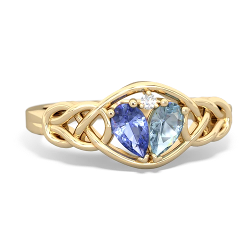 tanzanite-aquamarine celtic knot ring