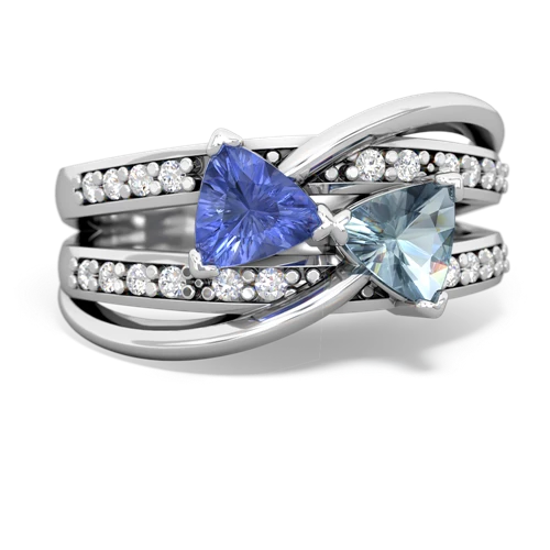 tanzanite-aquamarine couture ring