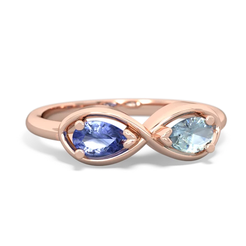 tanzanite-aquamarine infinity ring