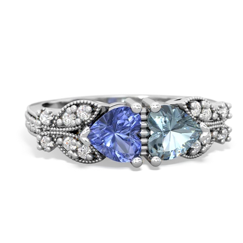 tanzanite-aquamarine keepsake butterfly ring