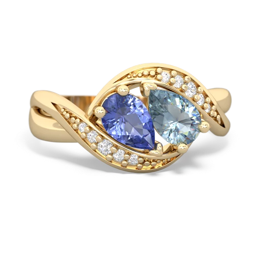 tanzanite-aquamarine keepsake curls ring