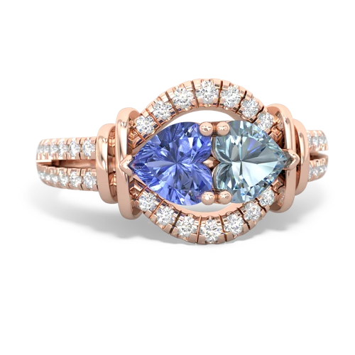 tanzanite-aquamarine pave keepsake ring