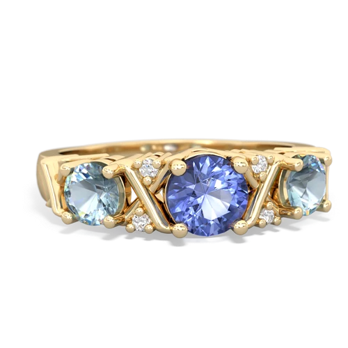 tanzanite-aquamarine timeless ring