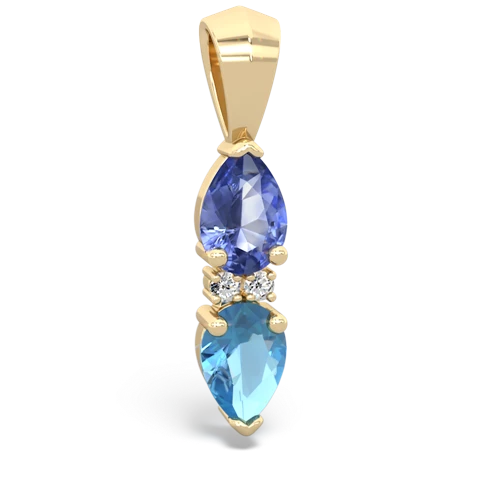 tanzanite-blue topaz bowtie pendant