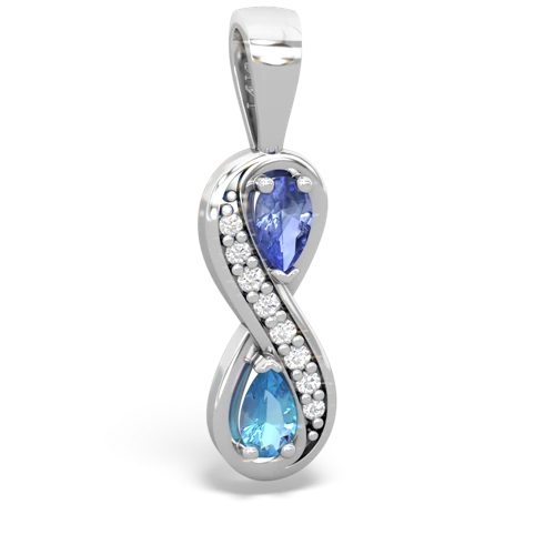 tanzanite-blue topaz keepsake infinity pendant