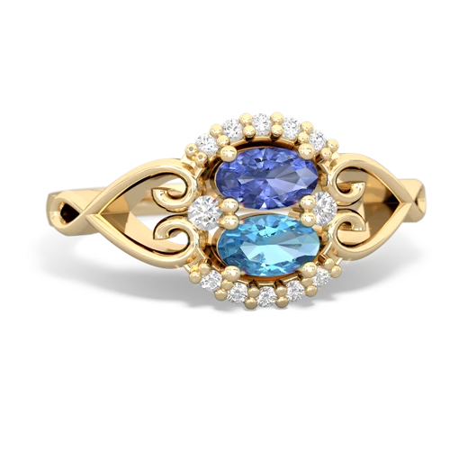 tanzanite-blue topaz antique keepsake ring