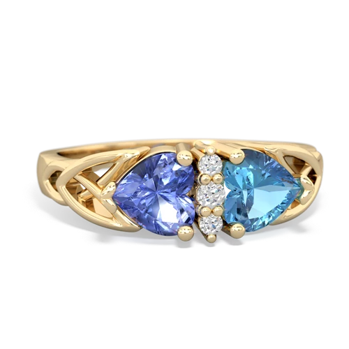 tanzanite-blue topaz celtic ring