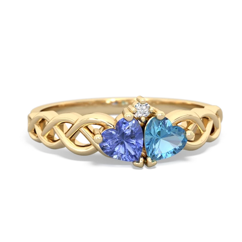 tanzanite-blue topaz celtic braid ring