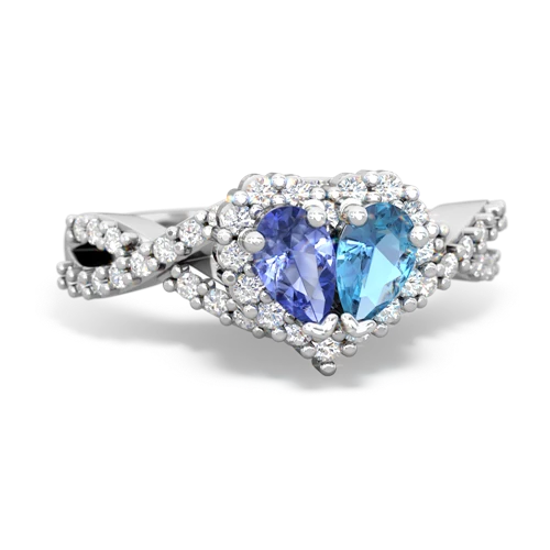 tanzanite-blue topaz engagement ring