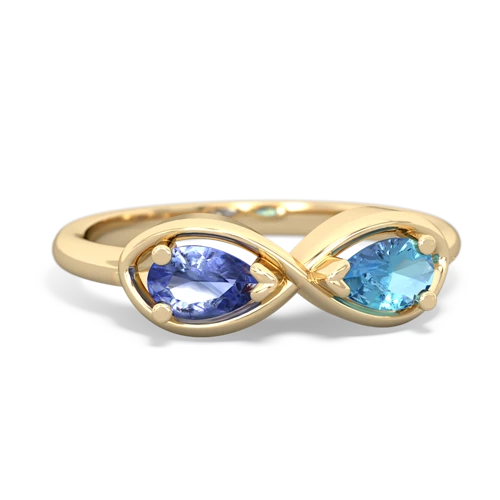 tanzanite-blue topaz infinity ring