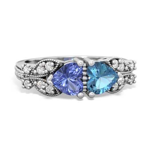 tanzanite-blue topaz keepsake butterfly ring