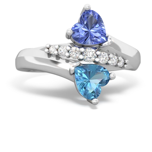 tanzanite-blue topaz modern ring