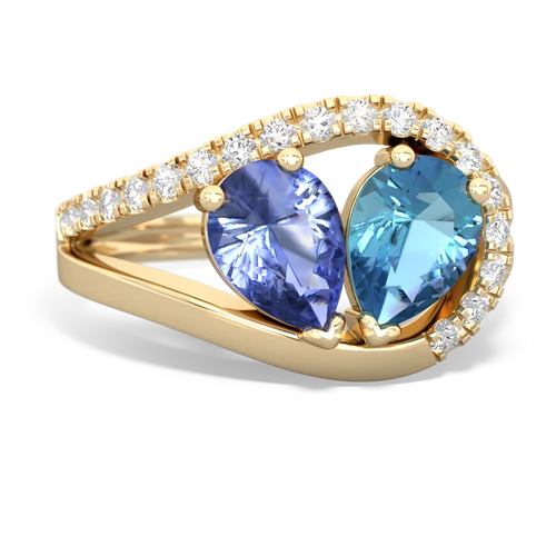 tanzanite-blue topaz pave heart ring