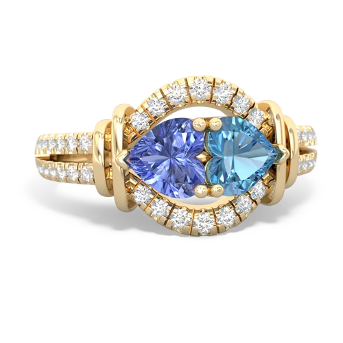 tanzanite-blue topaz pave keepsake ring