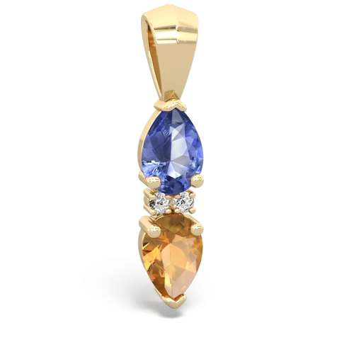 tanzanite-citrine bowtie pendant