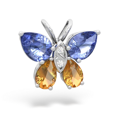 tanzanite-citrine butterfly pendant