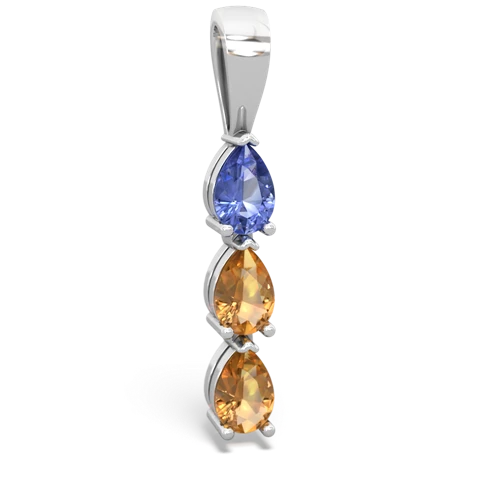 tanzanite-citrine three stone pendant