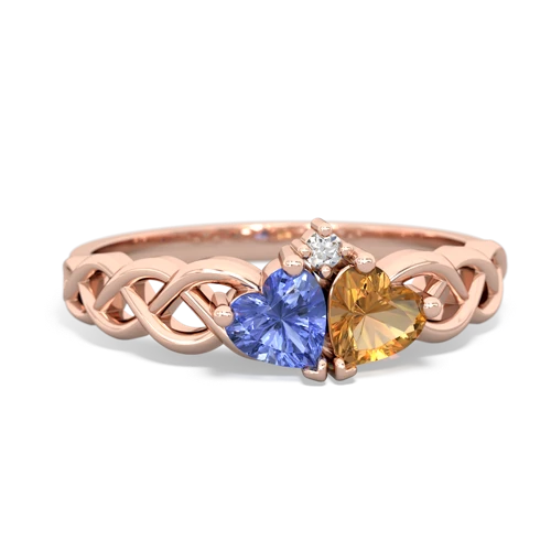 tanzanite-citrine celtic braid ring