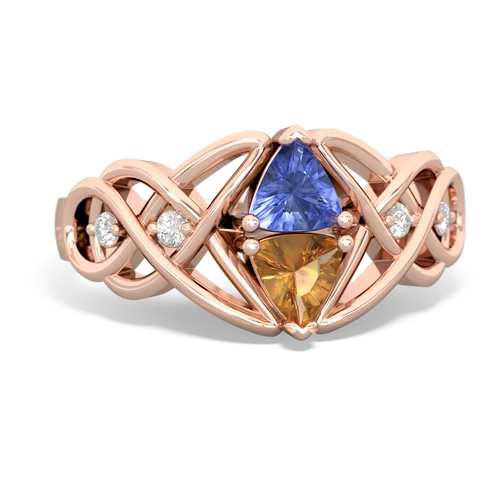 tanzanite-citrine celtic knot ring