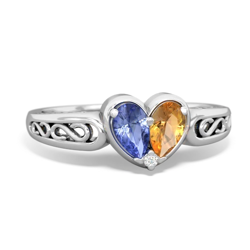 tanzanite-citrine filligree ring