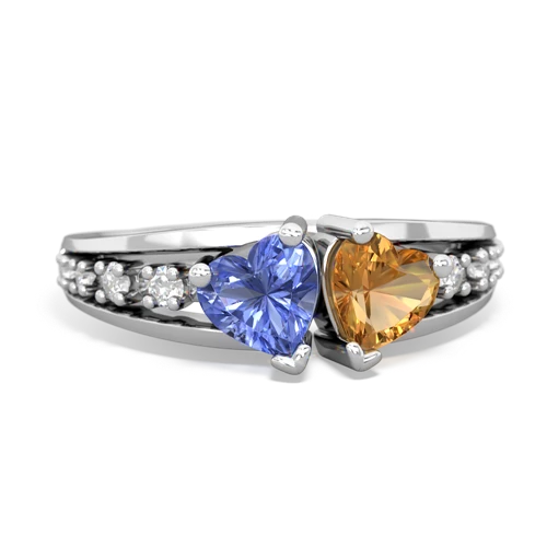 tanzanite-citrine modern ring