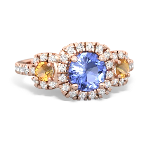 tanzanite-citrine three stone regal ring