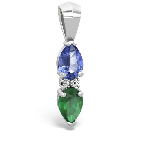 tanzanite-emerald bowtie pendant
