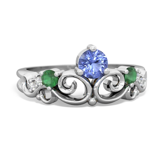 tanzanite-emerald crown keepsake ring