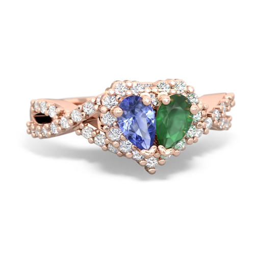 tanzanite-emerald engagement ring