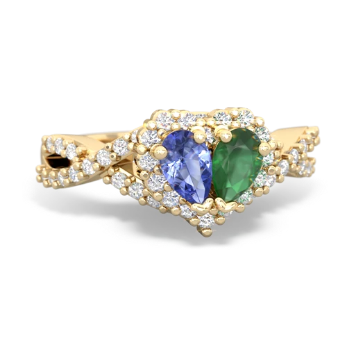 tanzanite-emerald engagement ring