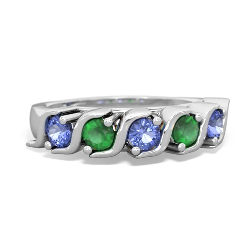 tanzanite-emerald timeless ring