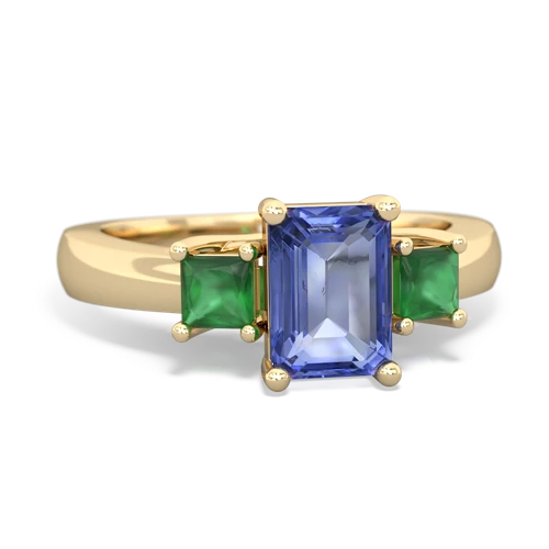 tanzanite-emerald timeless ring