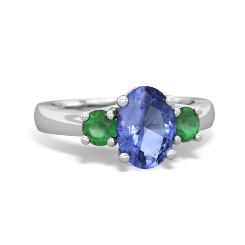 tanzanite-emerald timeless ring