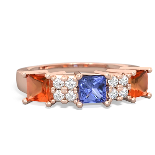 tanzanite-fire opal timeless ring