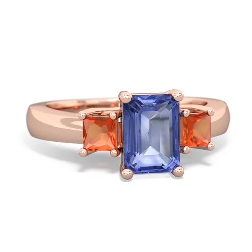 tanzanite-fire opal timeless ring