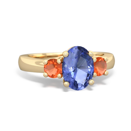 tanzanite-fire opal timeless ring