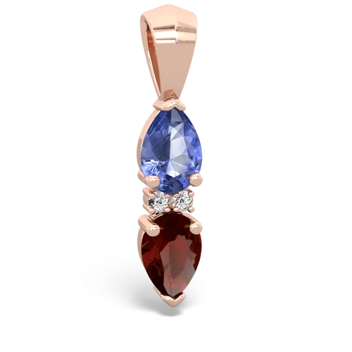 tanzanite-garnet bowtie pendant