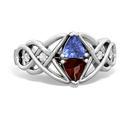 tanzanite-garnet celtic knot ring