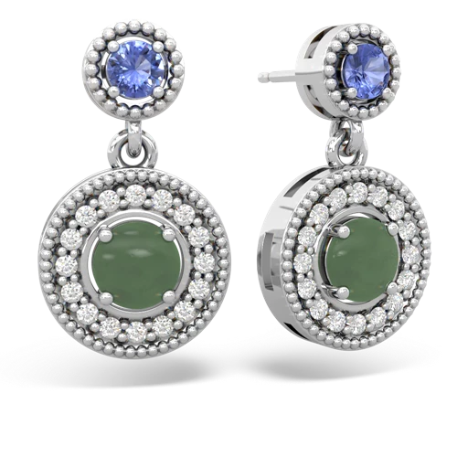 tanzanite-jade halo earrings