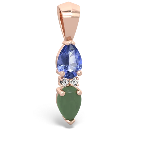 tanzanite-jade bowtie pendant