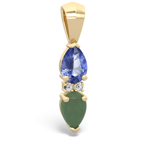 tanzanite-jade bowtie pendant