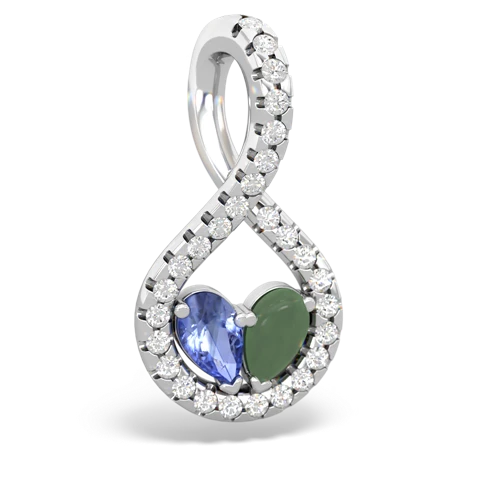 tanzanite-jade pave twist pendant