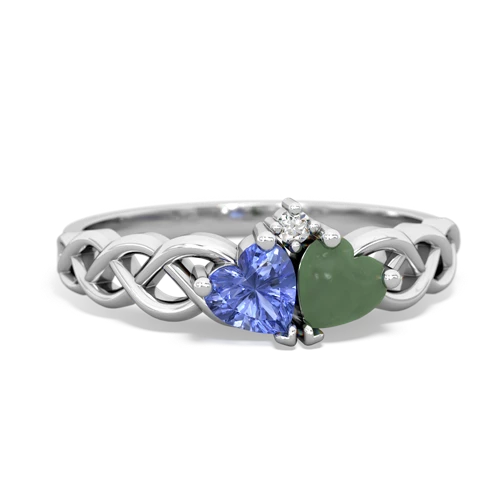 tanzanite-jade celtic braid ring