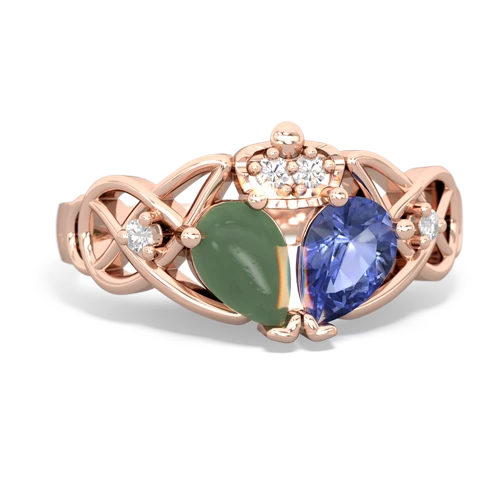 tanzanite-jade claddagh ring