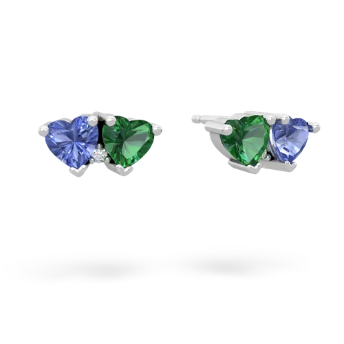 tanzanite-lab emerald  earrings